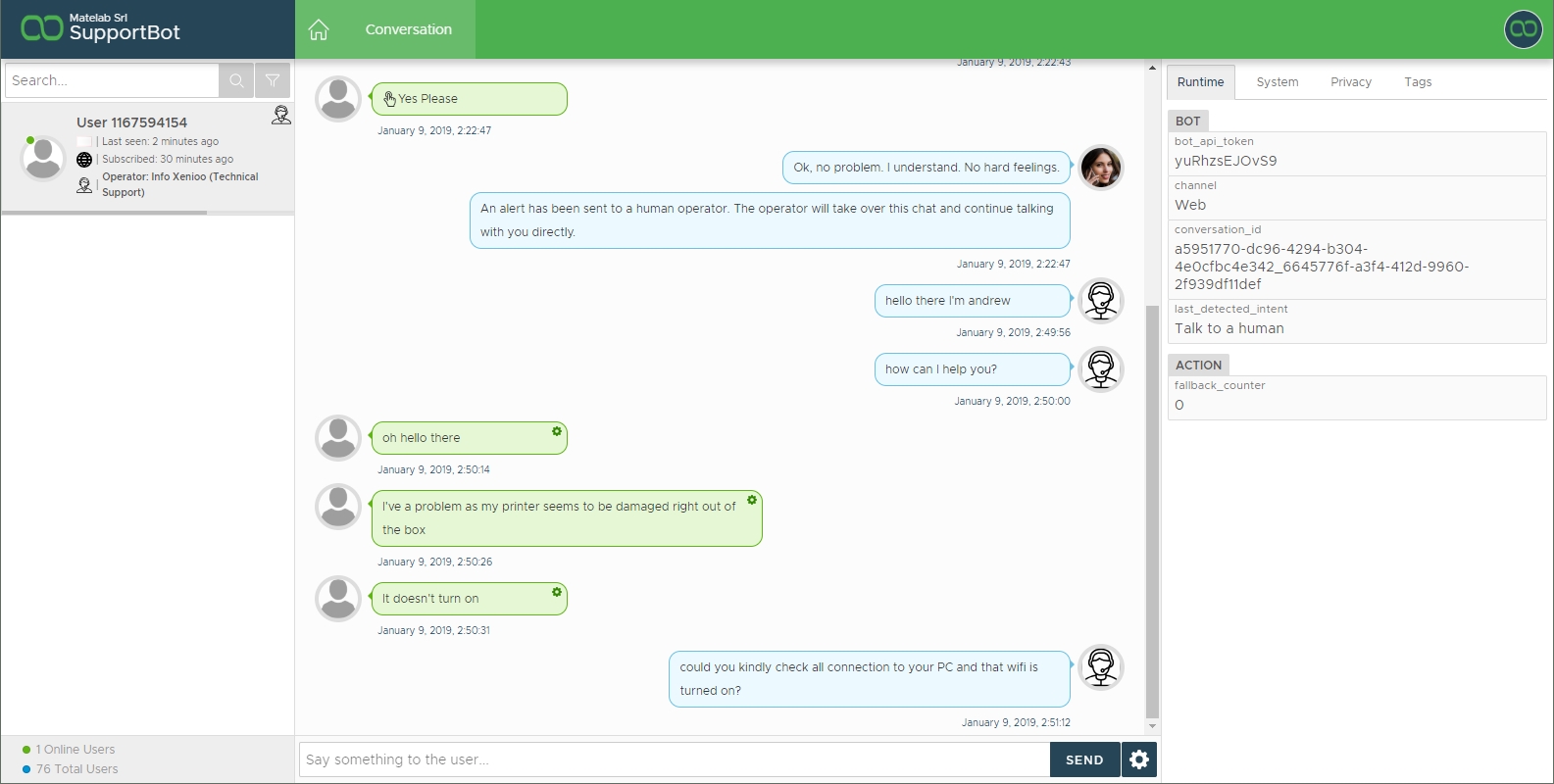how customer service chatbot works